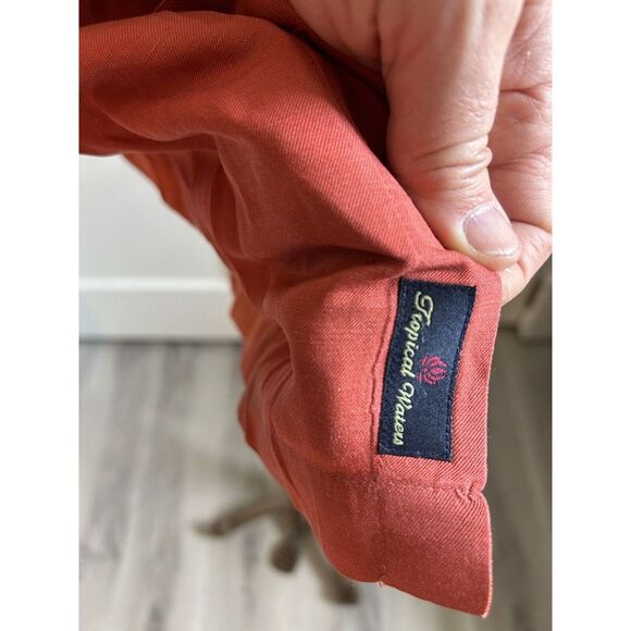 IZOD Tropical Waters Silk Short Sleeve Shirt Terra Cotta  Men's Size 2XL - Picture 3 of 5